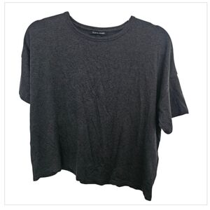 Eileen Fisher XXS boxy Tee Shirt Top Blouse Charcoal Soft Everyday Basic Casual